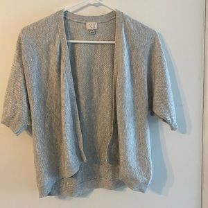 Cropped Shimmer Knit Cardigan